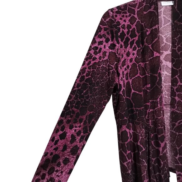 4494)Bundle 2 pcs Susan Graver Open Front Liquid Knit Black Gray Pink Cardigan L - Picture 7 of 11